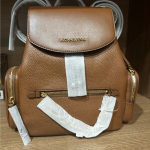 Michael Kors jet set Brown pebbled Leather Backpack